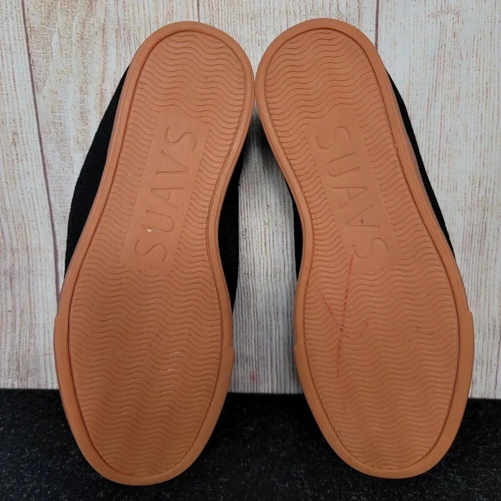 Suavs The Zilker Black Gum Knit Lace Up Sneakers Women's Size 7 Minimalist Shoes - Picture 6 of 8